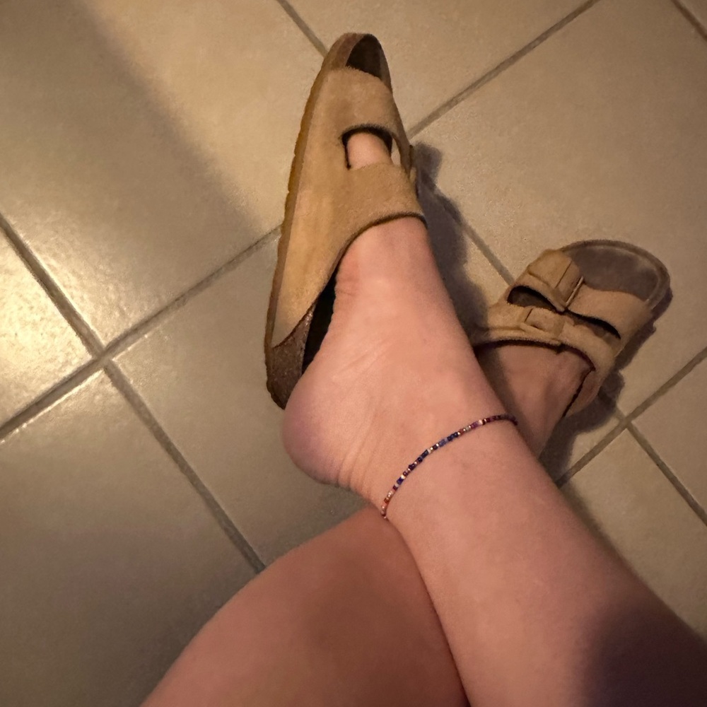 Birkenstock Women's Suede Two-Strap Sandals in Tan